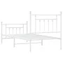 Metal bed frame with headboard and footboard white 80x200 cm by vidaXL, Beds and slatted bases - Ref: Foro24-353595, Price: 9...