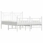 Metal bed frame with headboard and white footboard 140x200 cm by vidaXL, Beds and slatted bases - Ref: Foro24-353605, Price: ...