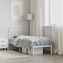Metal bed frame with white headboard 75x190 cm by vidaXL, Beds and slatted bases - Ref: Foro24-353674, Price: 63,36 €, Discou...