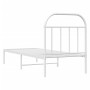 Metallbettgestell mit weißem Kopfteil 75x190 cm von vidaXL, Betten und Lattenroste - Ref: Foro24-353674, Preis: 63,36 €, Raba...