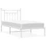 Estructura de cama de metal con cabecero blanco 90x200 cm de vidaXL, Camas y somieres - Ref: Foro24-353579, Precio: 68,70 €, ...