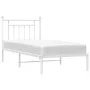Estructura de cama de metal con cabecero blanco 90x200 cm de vidaXL, Camas y somieres - Ref: Foro24-353579, Precio: 68,70 €, ...