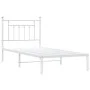 Estructura de cama de metal con cabecero blanco 90x200 cm de vidaXL, Camas y somieres - Ref: Foro24-353579, Precio: 68,70 €, ...