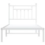 Bettgestell aus Metall mit weißem Kopfteil 90x200 cm von vidaXL, Betten und Lattenroste - Ref: Foro24-353579, Preis: 69,77 €,...