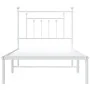 Estructura de cama de metal con cabecero blanco 90x200 cm de vidaXL, Camas y somieres - Ref: Foro24-353579, Precio: 68,70 €, ...