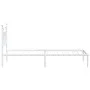 Estructura de cama de metal con cabecero blanco 90x200 cm de vidaXL, Camas y somieres - Ref: Foro24-353579, Precio: 68,70 €, ...