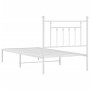 Bettgestell aus Metall mit weißem Kopfteil 90x200 cm von vidaXL, Betten und Lattenroste - Ref: Foro24-353579, Preis: 69,77 €,...