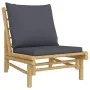 Bamboo garden chairs 2 units with dark gray cushions by vidaXL, Modular outdoor sofas - Ref: Foro24-363459, Price: 205,58 €, ...