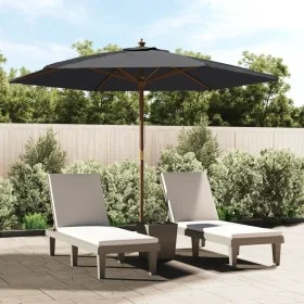 Gartenschirm mit schwarzem Holzmast 299x240 cm von vidaXL, Sonnenschirme - Ref: Foro24-363173, Preis: 78,02 €, Rabatt: %