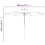 Gartenschirm mit schwarzem Holzmast 299x240 cm von vidaXL, Sonnenschirme - Ref: Foro24-363173, Preis: 78,02 €, Rabatt: %