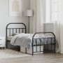 Bed frame with headboard and black metal footboard 90x190 cm by vidaXL, Beds and slatted bases - Ref: Foro24-353645, Price: 9...