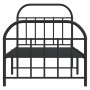 Estructura de cama con cabecero y estribo metal negro 90x190 cm de vidaXL, Camas y somieres - Ref: Foro24-353645, Precio: 90,...