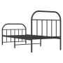 Bed frame with headboard and black metal footboard 90x190 cm by vidaXL, Beds and slatted bases - Ref: Foro24-353645, Price: 9...