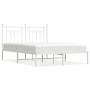 Bettgestell aus Metall mit weißem Kopfteil 150x200 cm von vidaXL, Betten und Lattenroste - Ref: Foro24-353588, Preis: 123,66 ...