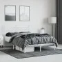 Metal bed frame with white headboard 150x200 cm by vidaXL, Beds and slatted bases - Ref: Foro24-353588, Price: 121,56 €, Disc...