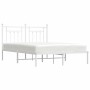 Bettgestell aus Metall mit weißem Kopfteil 150x200 cm von vidaXL, Betten und Lattenroste - Ref: Foro24-353588, Preis: 123,66 ...