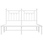 Bettgestell aus Metall mit weißem Kopfteil 150x200 cm von vidaXL, Betten und Lattenroste - Ref: Foro24-353588, Preis: 123,66 ...