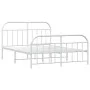 Metal bed frame with headboard and white footboard 135x190 cm by vidaXL, Beds and slatted bases - Ref: Foro24-353701, Price: ...