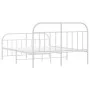 Metal bed frame with headboard and white footboard 135x190 cm by vidaXL, Beds and slatted bases - Ref: Foro24-353701, Price: ...