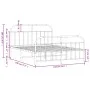 Metal bed frame with headboard and white footboard 135x190 cm by vidaXL, Beds and slatted bases - Ref: Foro24-353701, Price: ...
