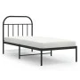 Bed frame with black metal headboard 90x190 cm by vidaXL, Beds and slatted bases - Ref: Foro24-353627, Price: 75,37 €, Discou...
