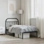 Bed frame with black metal headboard 90x190 cm by vidaXL, Beds and slatted bases - Ref: Foro24-353627, Price: 75,37 €, Discou...
