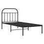 Bed frame with black metal headboard 90x190 cm by vidaXL, Beds and slatted bases - Ref: Foro24-353627, Price: 75,37 €, Discou...