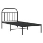 Estructura de cama con cabecero metal negro 90x190 cm de vidaXL, Camas y somieres - Ref: Foro24-353627, Precio: 72,22 €, Desc...