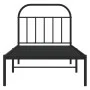 Bed frame with black metal headboard 90x190 cm by vidaXL, Beds and slatted bases - Ref: Foro24-353627, Price: 75,37 €, Discou...