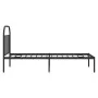 Bed frame with black metal headboard 90x190 cm by vidaXL, Beds and slatted bases - Ref: Foro24-353627, Price: 75,37 €, Discou...