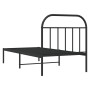 Estructura de cama con cabecero metal negro 90x190 cm de vidaXL, Camas y somieres - Ref: Foro24-353627, Precio: 72,22 €, Desc...