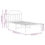 Bed frame with black metal headboard 90x190 cm by vidaXL, Beds and slatted bases - Ref: Foro24-353627, Price: 75,37 €, Discou...