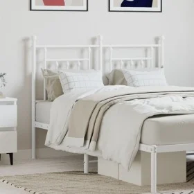 White metal headboard 120 cm by vidaXL, Headboards and footboards - Ref: Foro24-353617, Price: 37,30 €, Discount: %