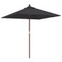 Sombrilla de jardín con poste de madera negro 198x198x231 cm de vidaXL, Sombrillas - Ref: Foro24-363189, Precio: 44,82 €