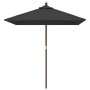 Sombrilla de jardín con poste de madera negro 198x198x231 cm de vidaXL, Sombrillas - Ref: Foro24-363189, Precio: 44,82 €