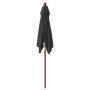 Sombrilla de jardín con poste de madera negro 198x198x231 cm de vidaXL, Sombrillas - Ref: Foro24-363189, Precio: 44,82 €