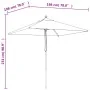 Sonnenschirm mit schwarzer Holzstange 198x198x231 cm von vidaXL, Sonnenschirme - Ref: Foro24-363189, Preis: 45,62 €, Rabatt: %
