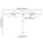 Burgundy red double umbrella 449x245 cm by vidaXL, Umbrellas - Ref: Foro24-362949, Price: 180,87 €, Discount: %