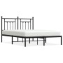 Bed frame with black metal headboard 140x190 cm by vidaXL, Beds and slatted bases - Ref: Foro24-353537, Price: 113,70 €, Disc...