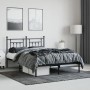 Bed frame with black metal headboard 140x190 cm by vidaXL, Beds and slatted bases - Ref: Foro24-353537, Price: 113,70 €, Disc...