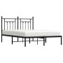 Bed frame with black metal headboard 140x190 cm by vidaXL, Beds and slatted bases - Ref: Foro24-353537, Price: 113,70 €, Disc...