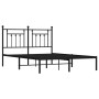 Bed frame with black metal headboard 140x190 cm by vidaXL, Beds and slatted bases - Ref: Foro24-353537, Price: 113,70 €, Disc...