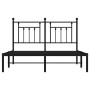 Bed frame with black metal headboard 140x190 cm by vidaXL, Beds and slatted bases - Ref: Foro24-353537, Price: 113,70 €, Disc...