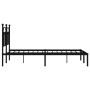 Bed frame with black metal headboard 140x190 cm by vidaXL, Beds and slatted bases - Ref: Foro24-353537, Price: 113,70 €, Disc...