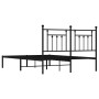 Bed frame with black metal headboard 140x190 cm by vidaXL, Beds and slatted bases - Ref: Foro24-353537, Price: 113,70 €, Disc...
