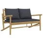 Bamboo garden bench with dark gray cushions by vidaXL, Modular outdoor sofas - Ref: Foro24-363464, Price: 136,92 €, Discount: %