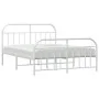 Estructura cama metal con cabecero y estribo blanco 160x200 cm de vidaXL, Camas y somieres - Ref: Foro24-353705, Precio: 109,...