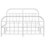 Estructura cama metal con cabecero y estribo blanco 160x200 cm de vidaXL, Camas y somieres - Ref: Foro24-353705, Precio: 109,...