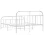 Estructura cama metal con cabecero y estribo blanco 160x200 cm de vidaXL, Camas y somieres - Ref: Foro24-353705, Precio: 109,...