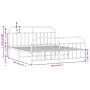 Estructura cama metal con cabecero y estribo blanco 160x200 cm de vidaXL, Camas y somieres - Ref: Foro24-353705, Precio: 109,...